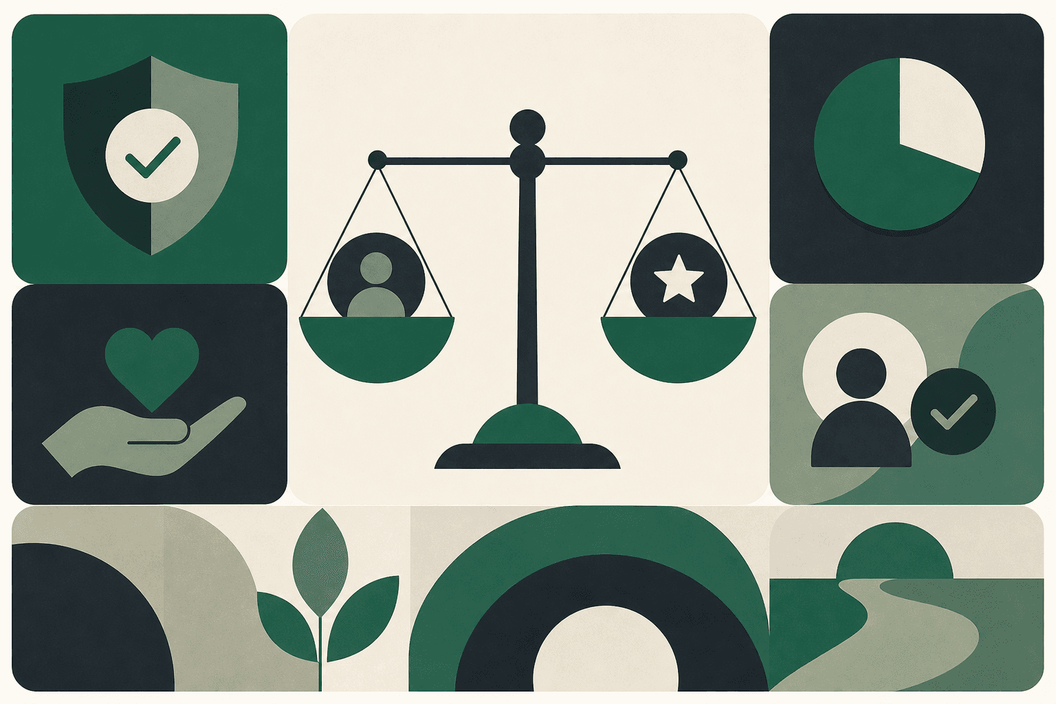 Balanced scales abstract illustration